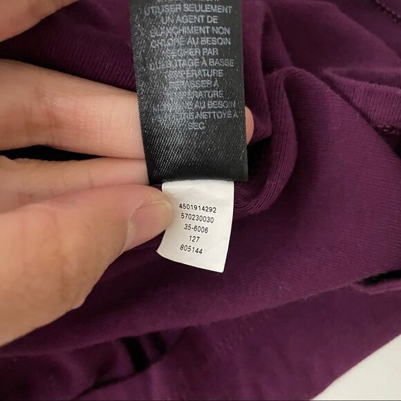 WHITE HOUSE BLACK MARKET PURPLE SHIFT DRESS, V neck SHORT FLUTTER SLEEVE SZ M - Picture 10 of 11